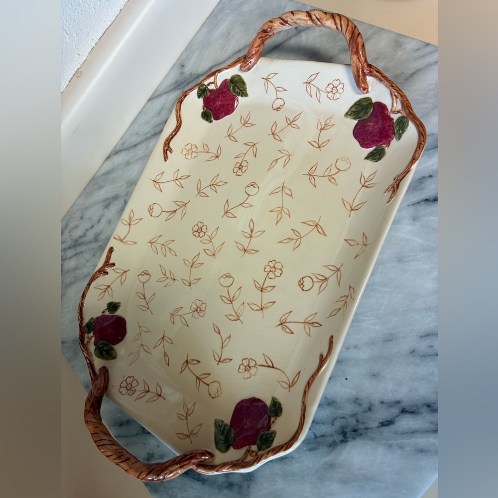 Franciscan Apple Vintage Hand-Painted Ceramic Serving Tray